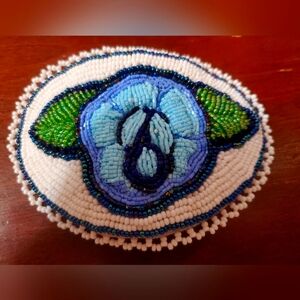 Hand-made beaded hair clip.